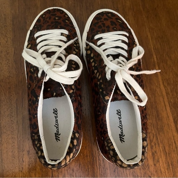 MADEWELL Leopard Print Dyed Calf Hair
Platform Sneakers. Women’s size 6.5. - Picture 6 of 14